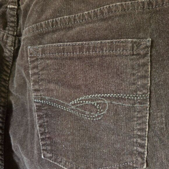 EUC CHICO'S BROWN CORDUROY SLIGHTLY FLARED PANTS SIZE 2 / WOMENS LARGE - Picture 5 of 16